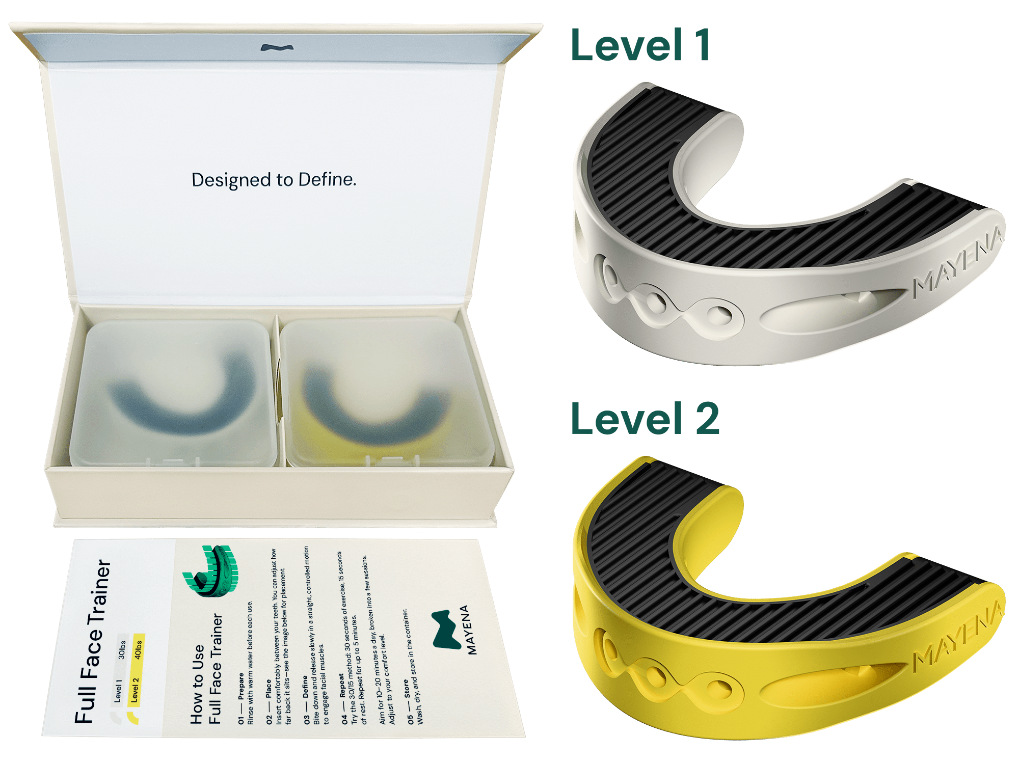 Full-Face-Trainer two levels with packaging and instructions