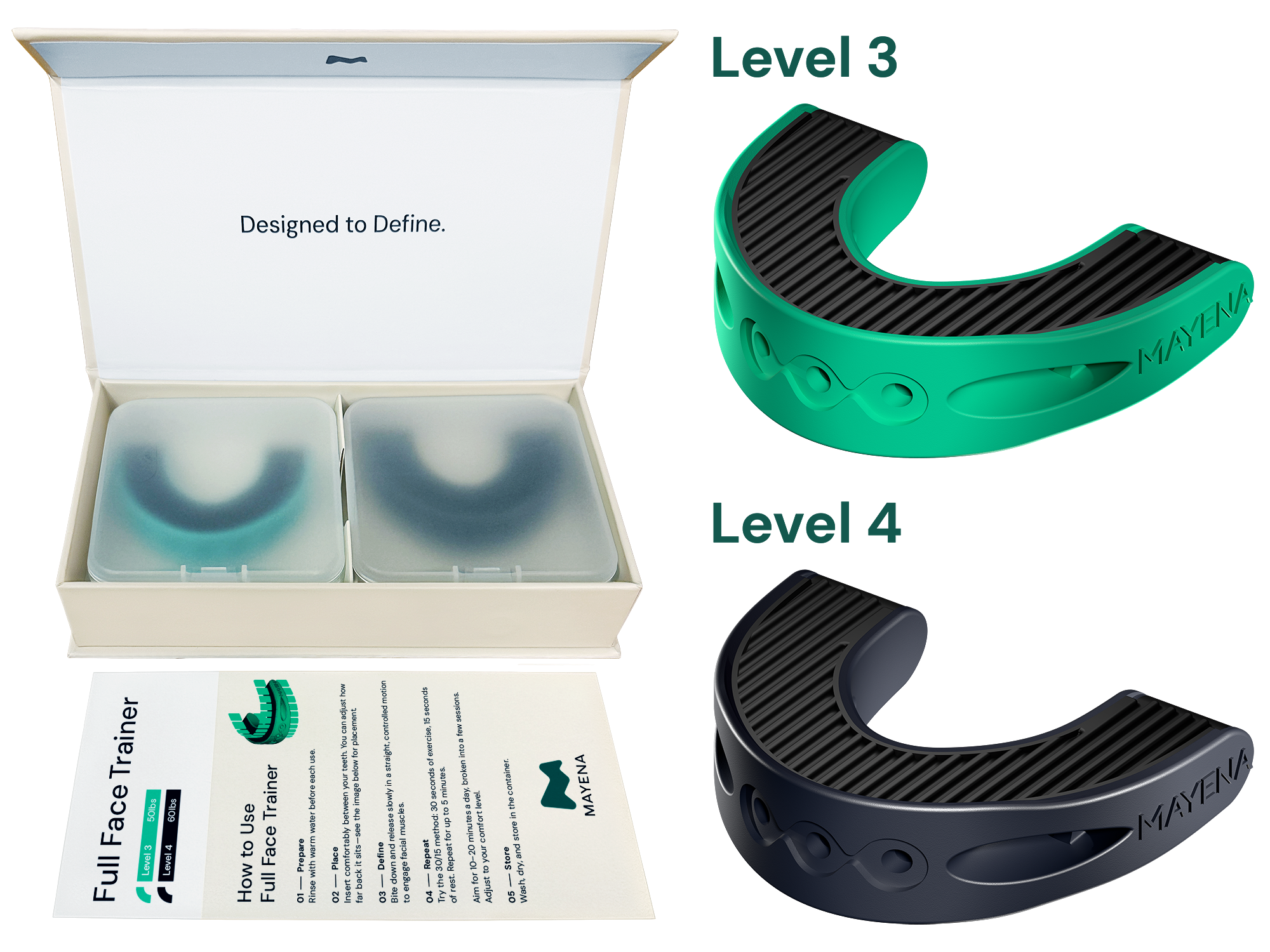 Full-Face-Trainer two levels with packaging and instructions