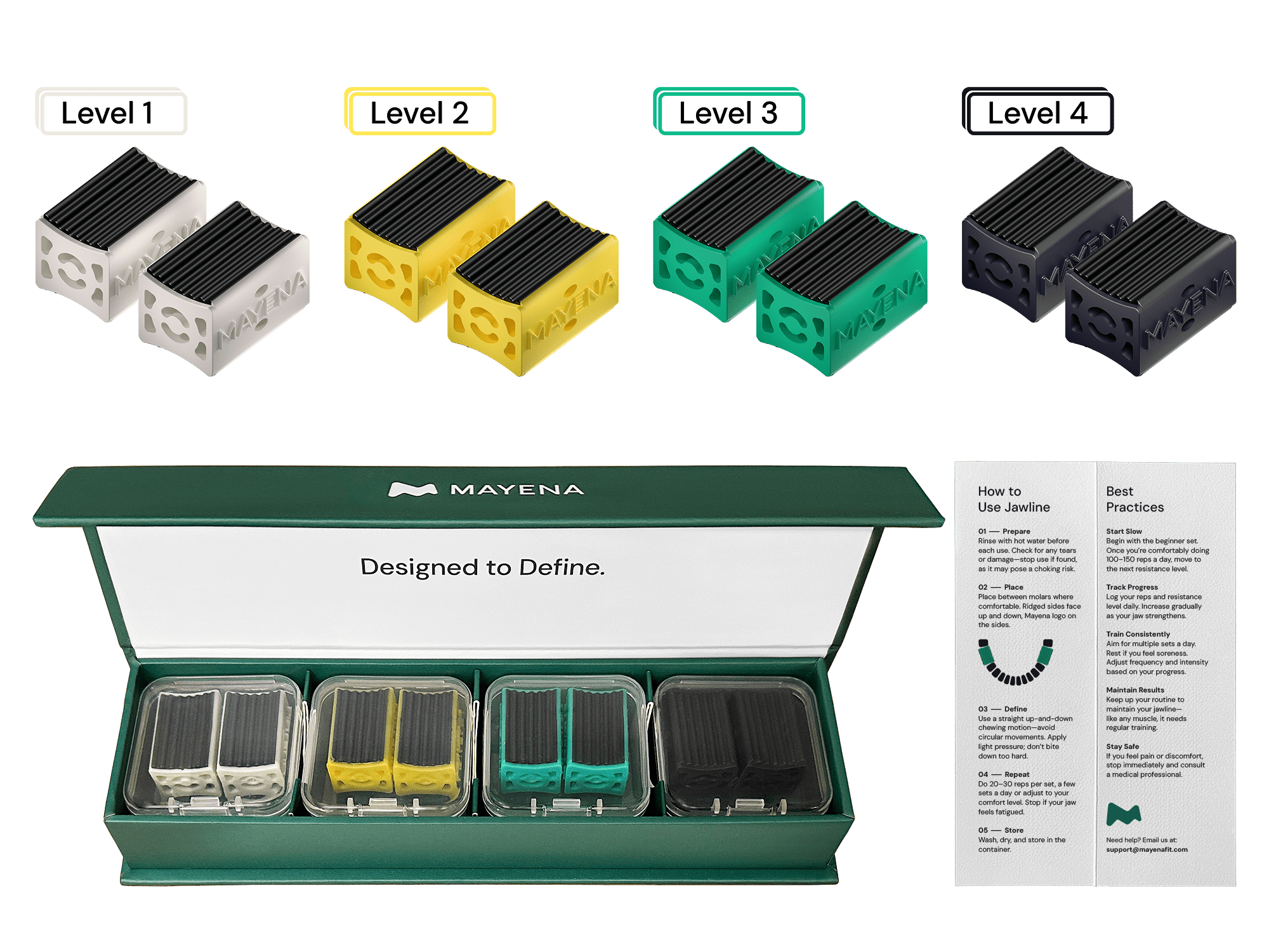 Mayena jawline core 4 level product set with user manual